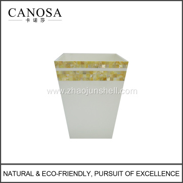 Star Hotels Golden Mother of Pearl Trash Bin